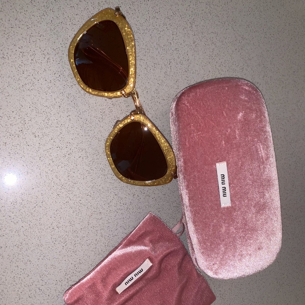 Miu miu gold sunglasses